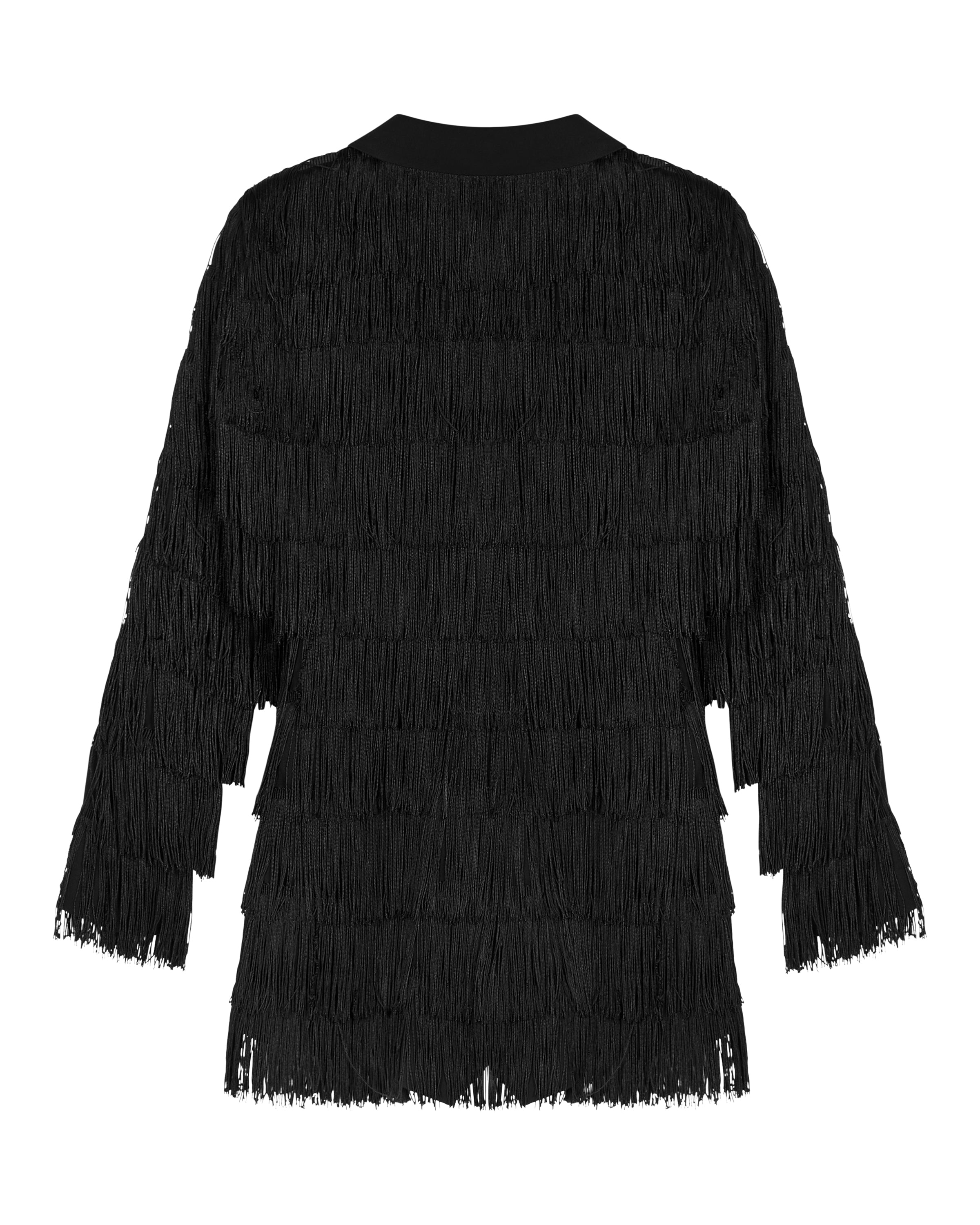 BLACK FRINGE BLAZER PLAYSUIT