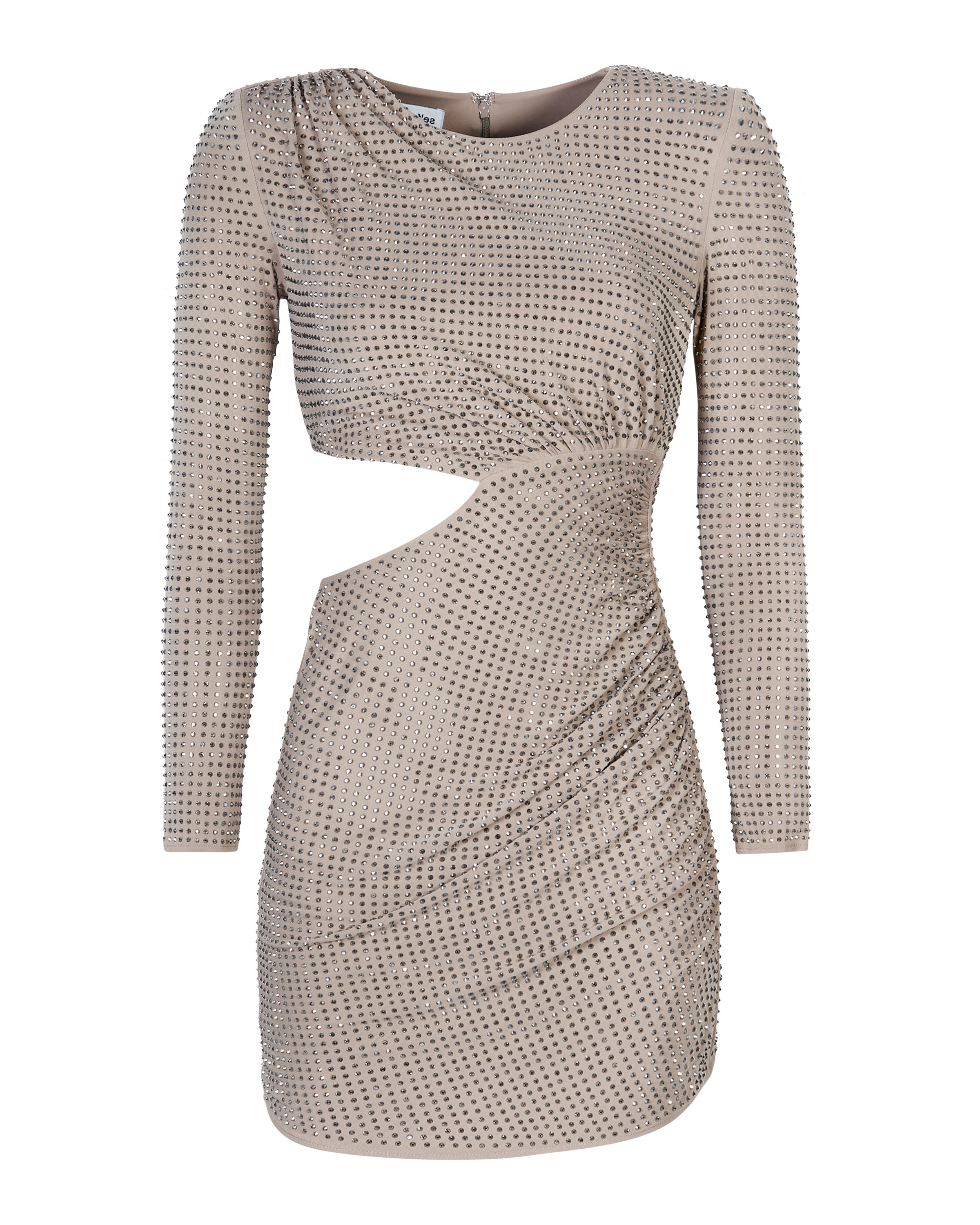 RHINESTONE EMBELLISHED CUT-OUT MINI DRESS